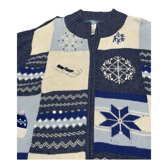 Classic Element Ladies Full Zip Winter Christmas Oversized Cardigan size Large - Picture 6 of 10